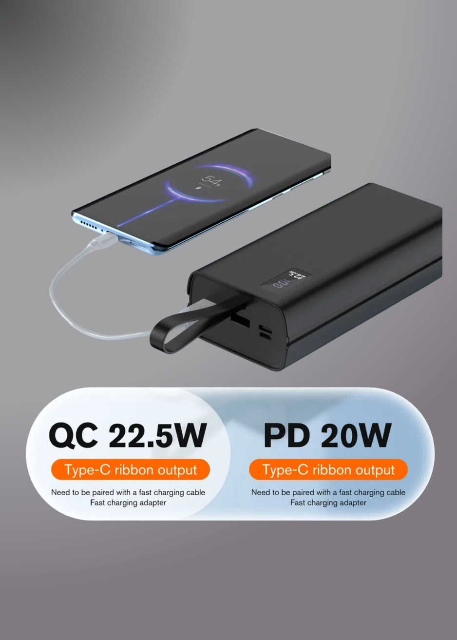 Aspor A337 22.5w Pd 30000mah Fast Charge Power Bank Lcd Display Black