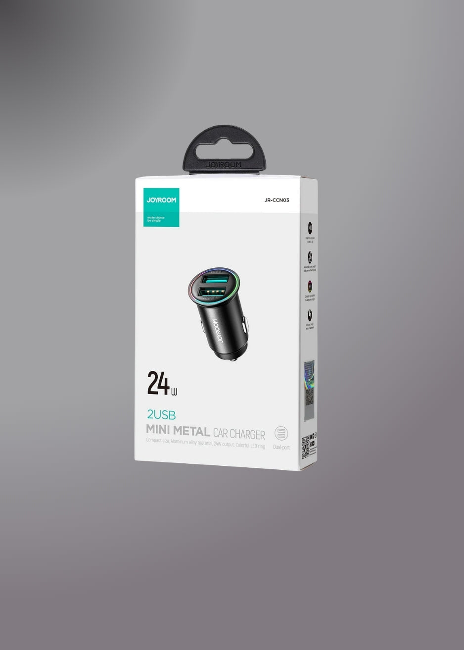 JOYROOM JR-CCN03 2USB 24W 2USB mini Metal Car Charger
