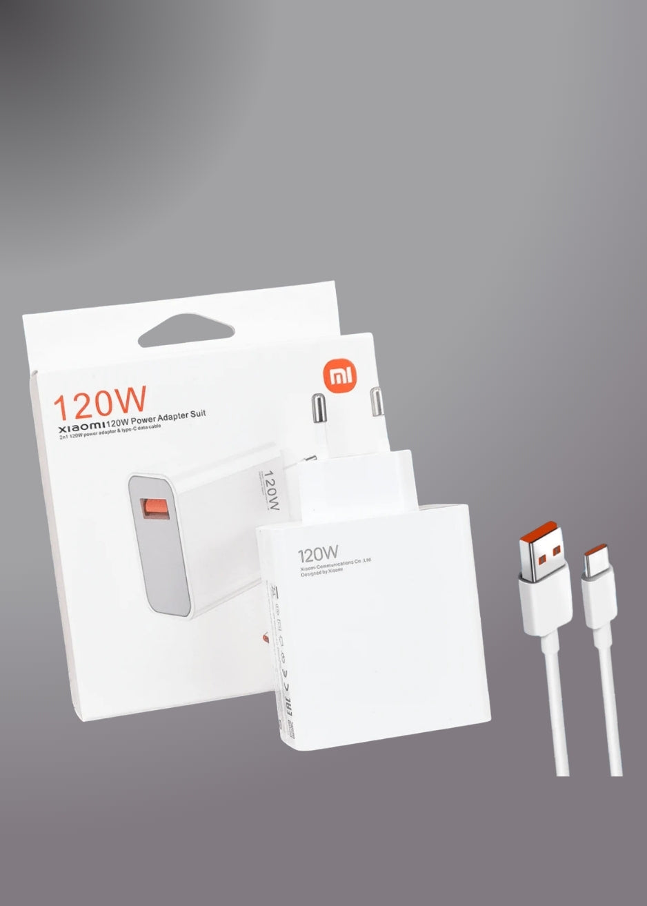 XIAOMI 120W EU PLUG QC3.0 FAST QUICK WALL CHARGER WITH CABLE