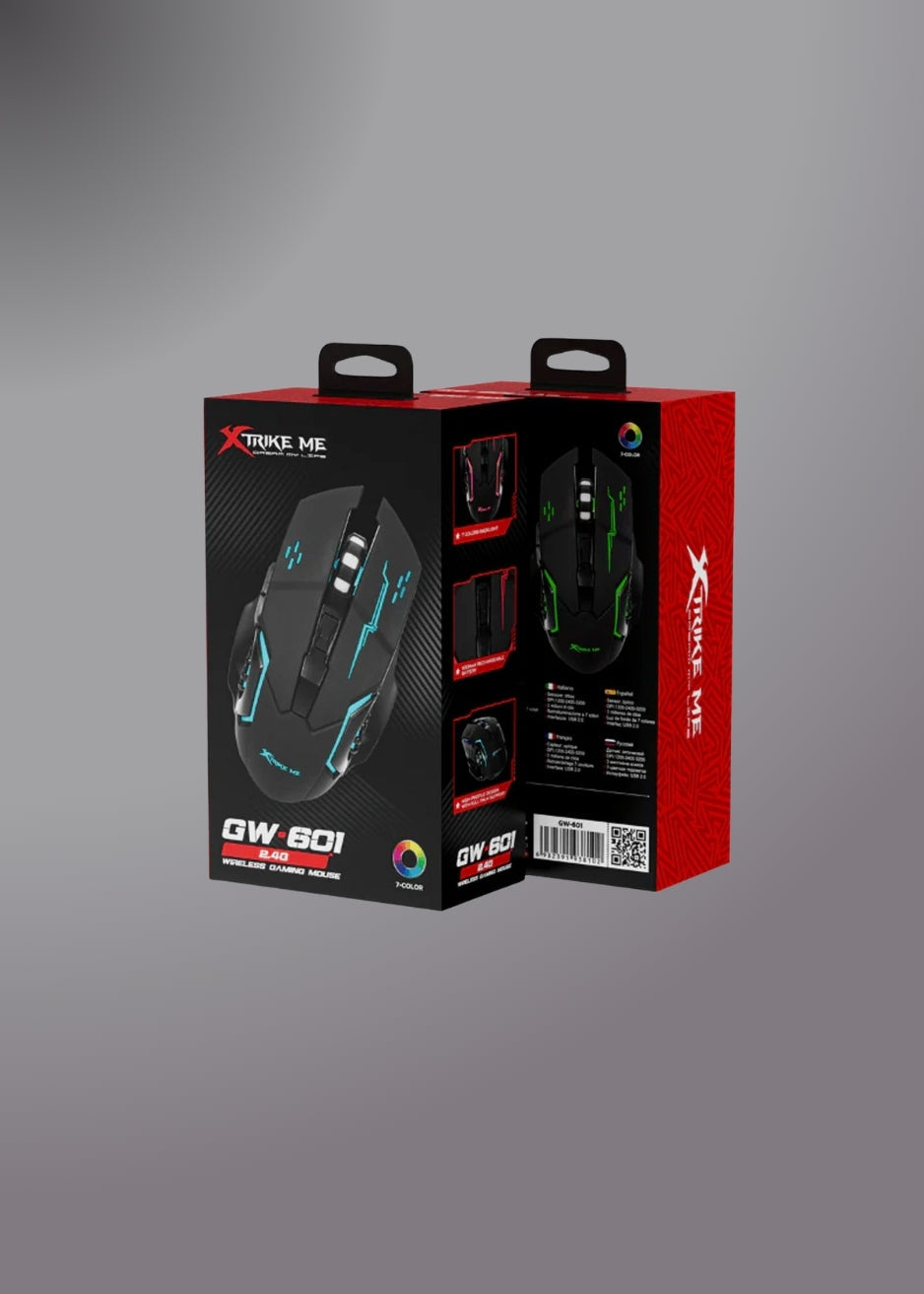 Xtrike Me Gw-601 6d Button 3200 Dpi Rgb Wireless Rechargeable Gaming Mouse