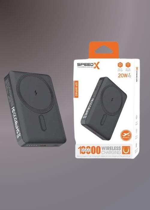 SPEED-X SP-WP40 10000MAH MAGNETIC WIRELESS POWER BANK 20W PD FAST CHARGING