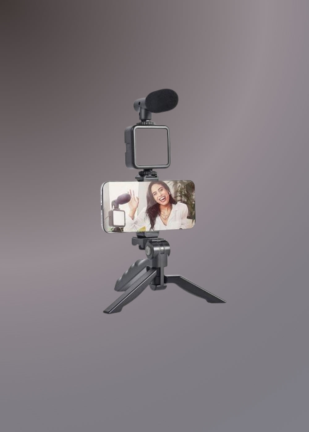 AY-49 VIDEO MAKING KIT VLOGGING TRIPOD TRIPLE BAND LIGHT
